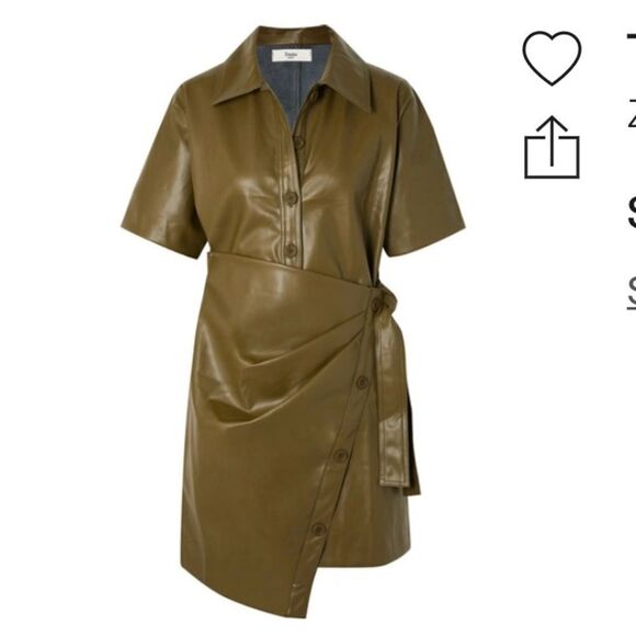 NWT The Frankie Shop Zoeyy Faux Leather Wrap Green XS - Picture 13 of 15